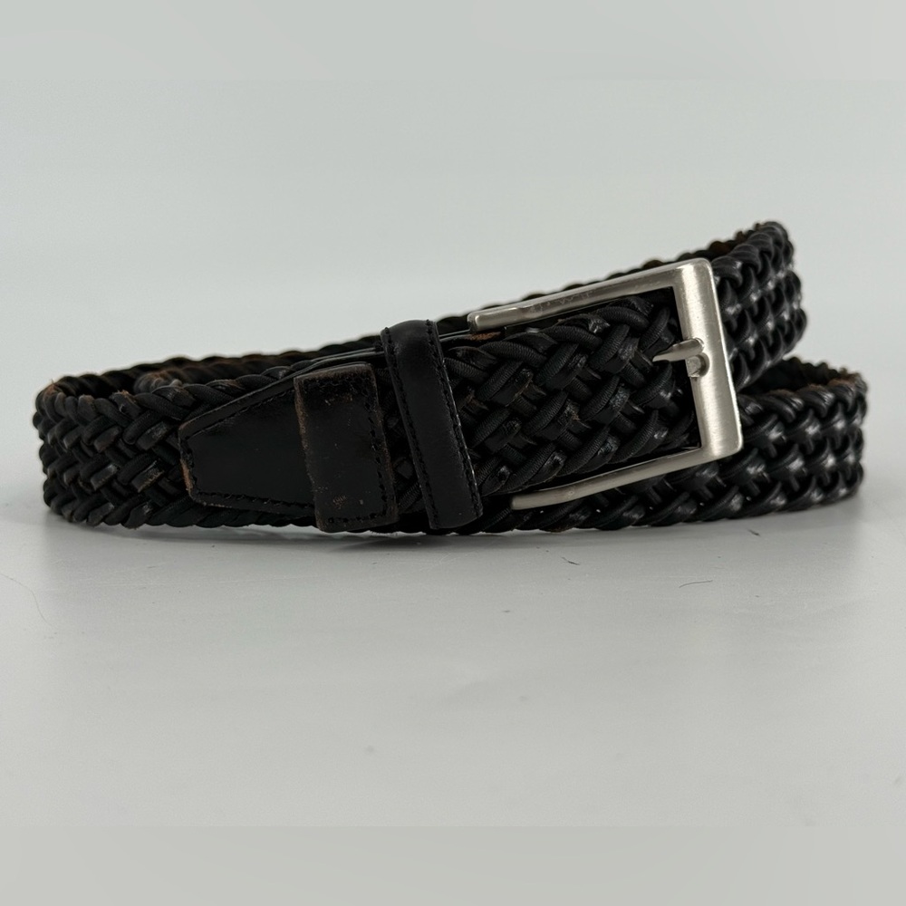 Cremieux Black Braided‎ Leather Belt 40